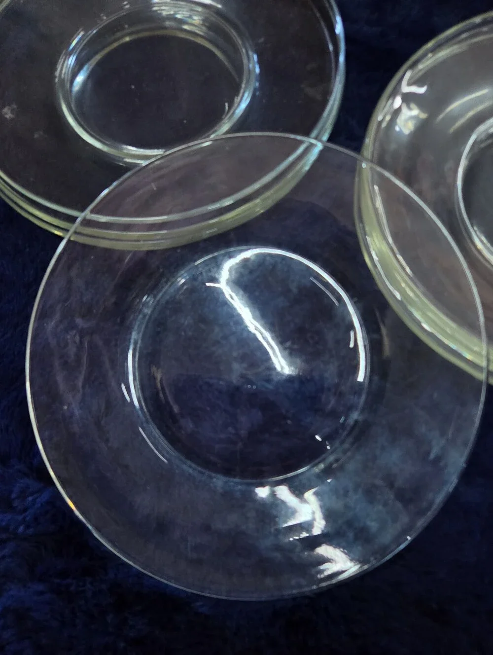 VTG Arcoroc France Classique Heavy Clear Glass 8” Salad Luncheon Plates Set of 4